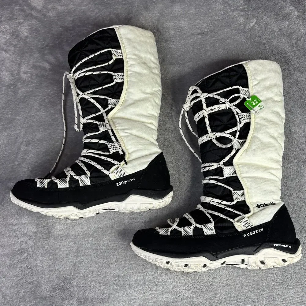 Columbia Boots Womens Size 6 Black Waterproof Insulated Snow Techlite BL1746-010